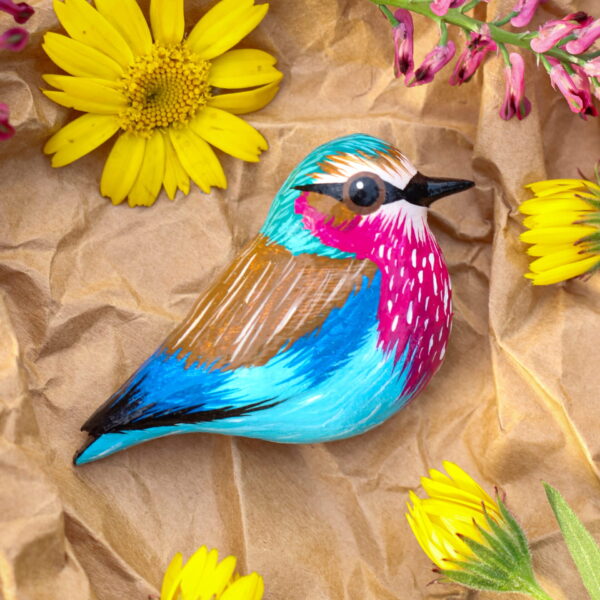 Leylak Göğüslü Gökkuzgun Broşu